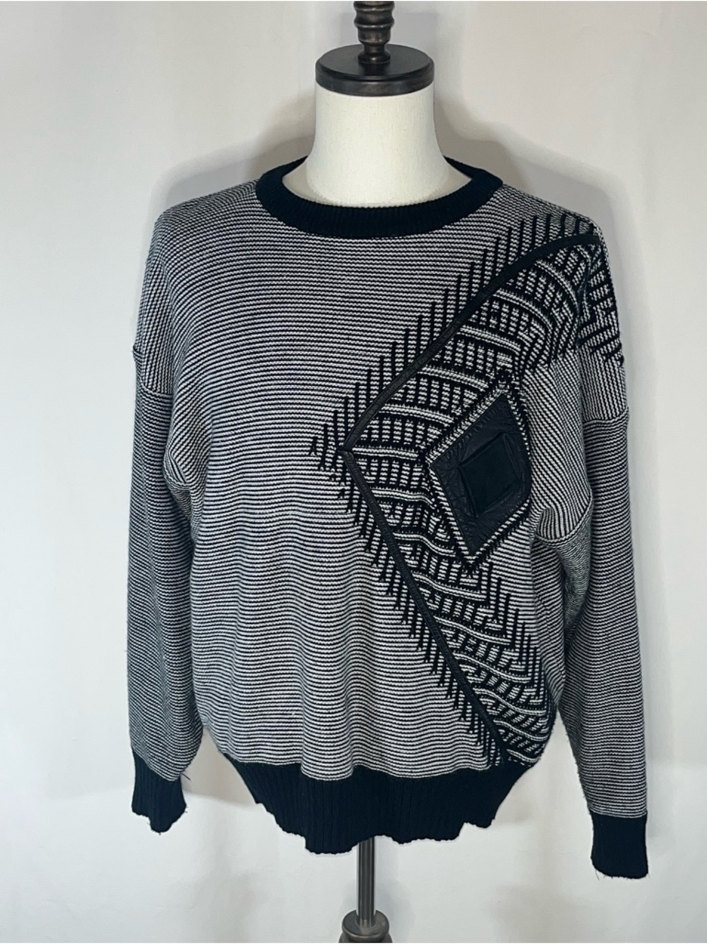 Urban Works Coogi Style Geometric Abstract Knit Vintage Men’s Sweater XXL